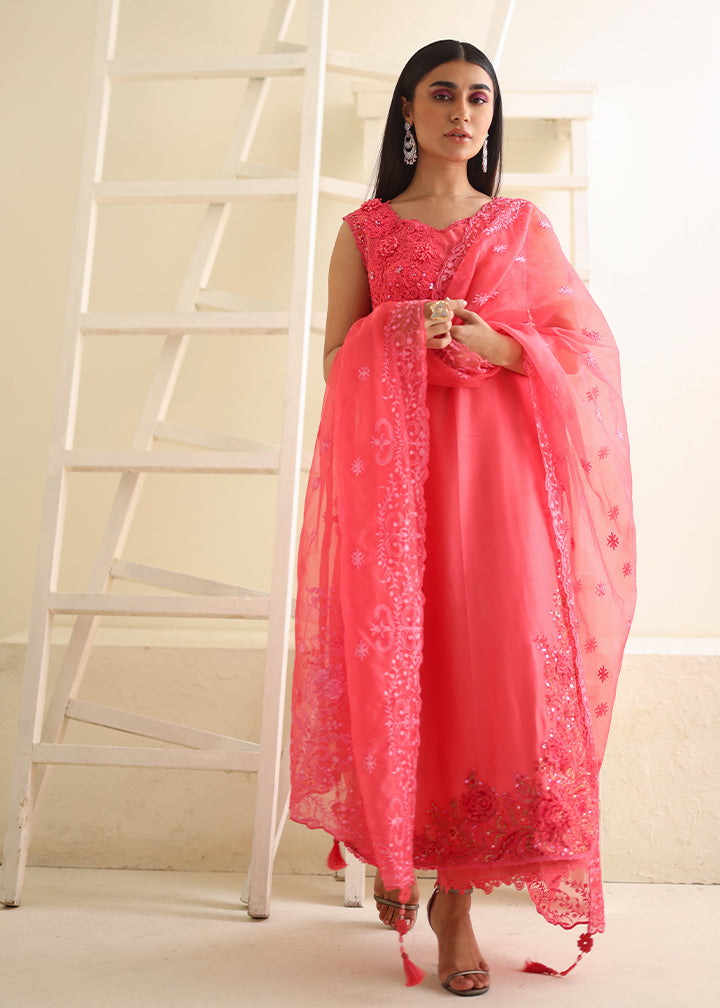 Umsha | Luxury Pret | TROPICAL PINK by Umsha - Designer Dress - Type: Ladies Clothes - Available at Libayah - 100% Original