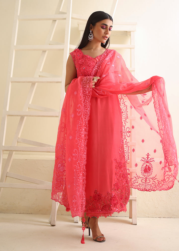 Umsha | Luxury Pret | TROPICAL PINK by Umsha - Designer Dress - Type: Ladies Clothes - Available at Libayah - 100% Original