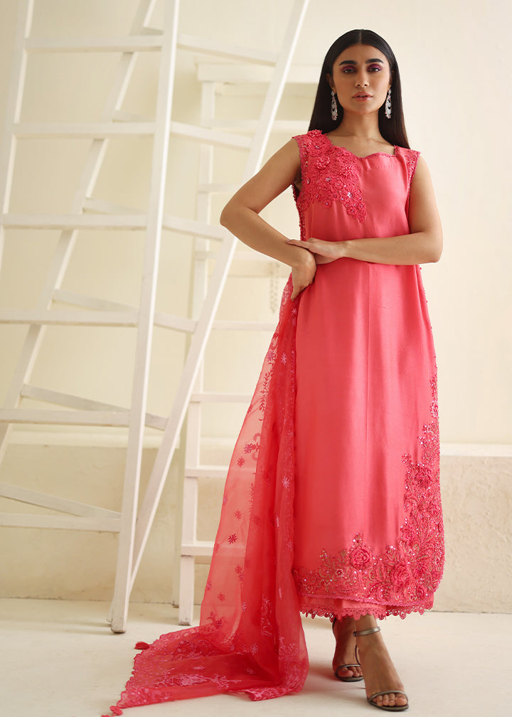 Umsha | Luxury Pret | TROPICAL PINK by Umsha - Designer Dress - Type: Ladies Clothes - Available at Libayah - 100% Original