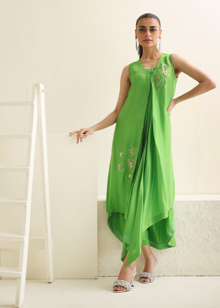 Umsha | Luxury Pret | GREEN BLOOM by Umsha - Designer Dress - Type: Ladies Clothes - Available at Libayah - 100% Original