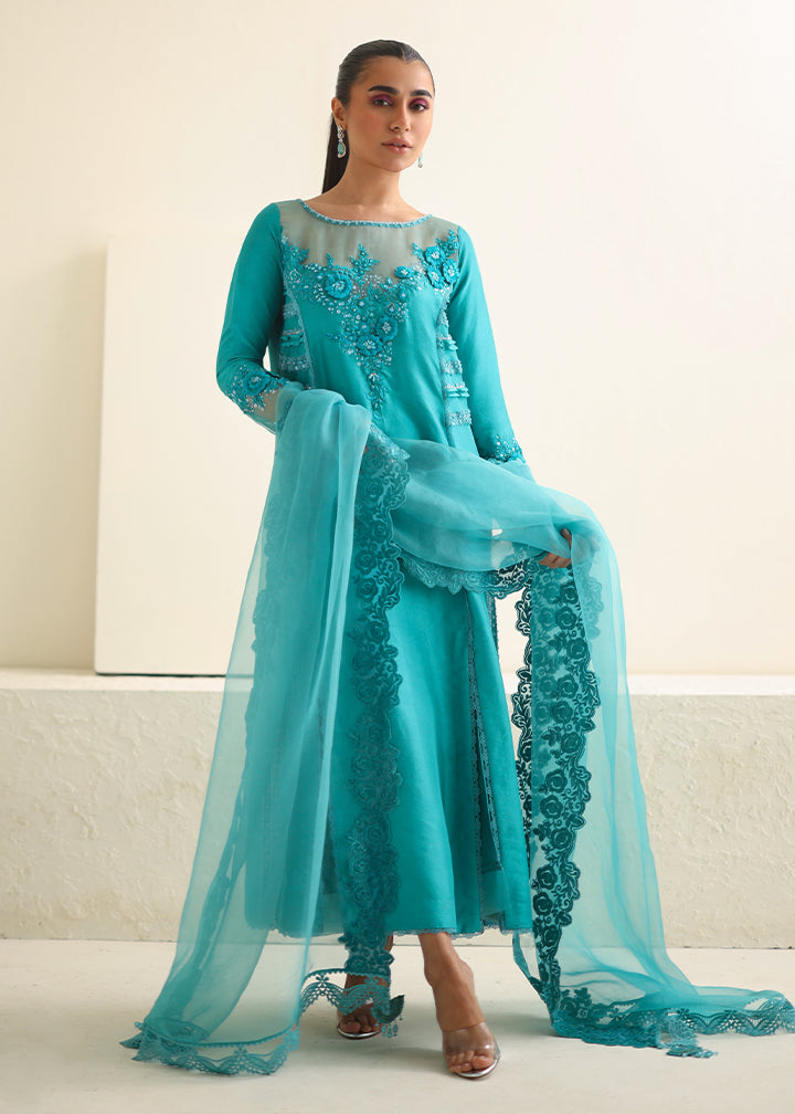 Umsha | Luxury Pret | CARIBBEAN TURQUOISE by Umsha - Designer Dress - Type: Ladies Clothes - Available at Libayah - 100% Original