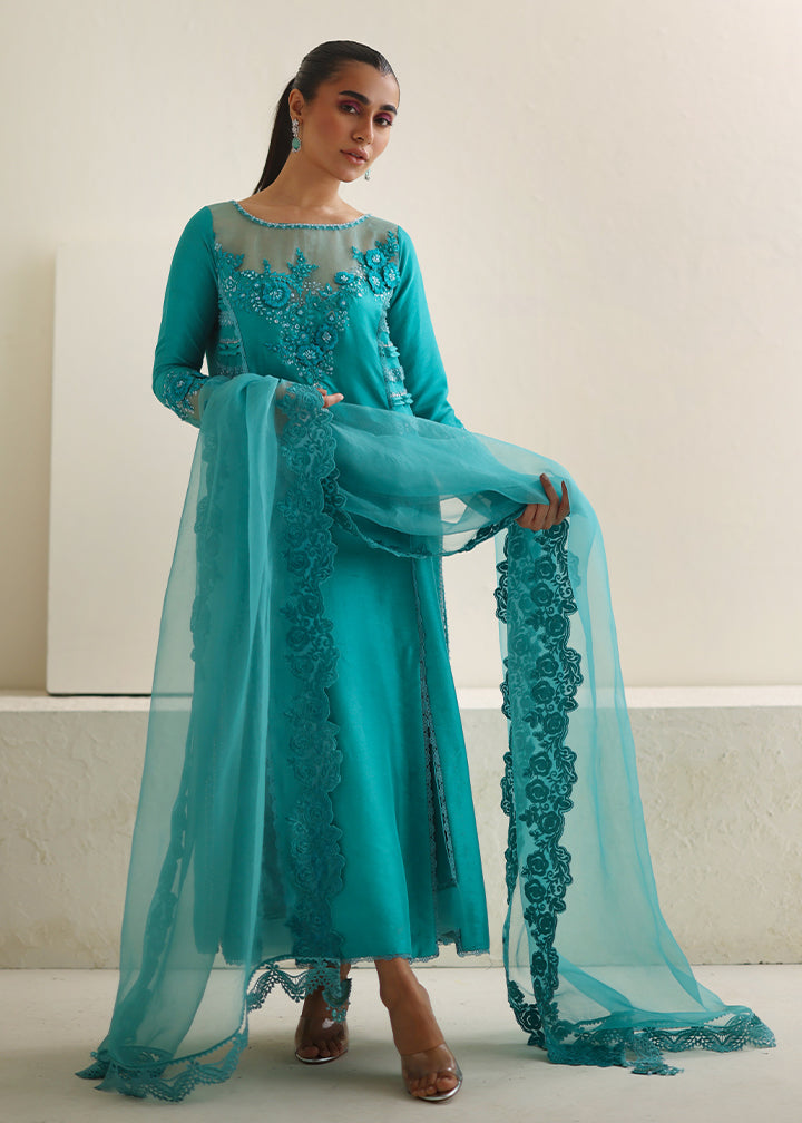 Umsha | Luxury Pret | CARIBBEAN TURQUOISE by Umsha - Designer Dress - Type: Ladies Clothes - Available at Libayah - 100% Original