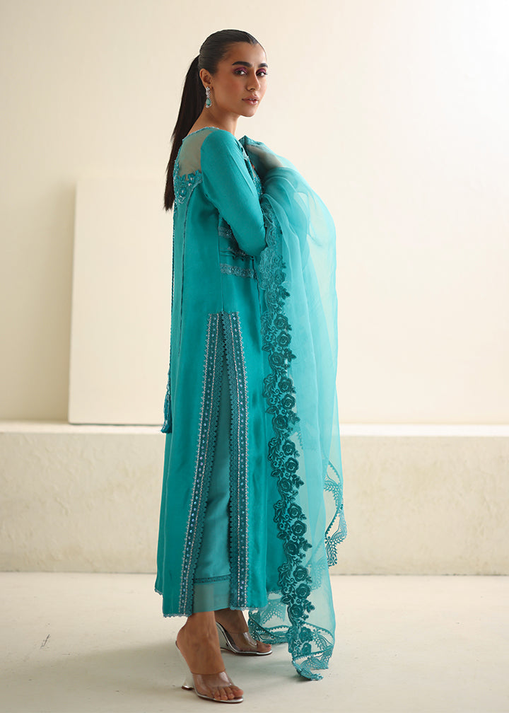 Umsha | Luxury Pret | CARIBBEAN TURQUOISE by Umsha - Designer Dress - Type: Ladies Clothes - Available at Libayah - 100% Original