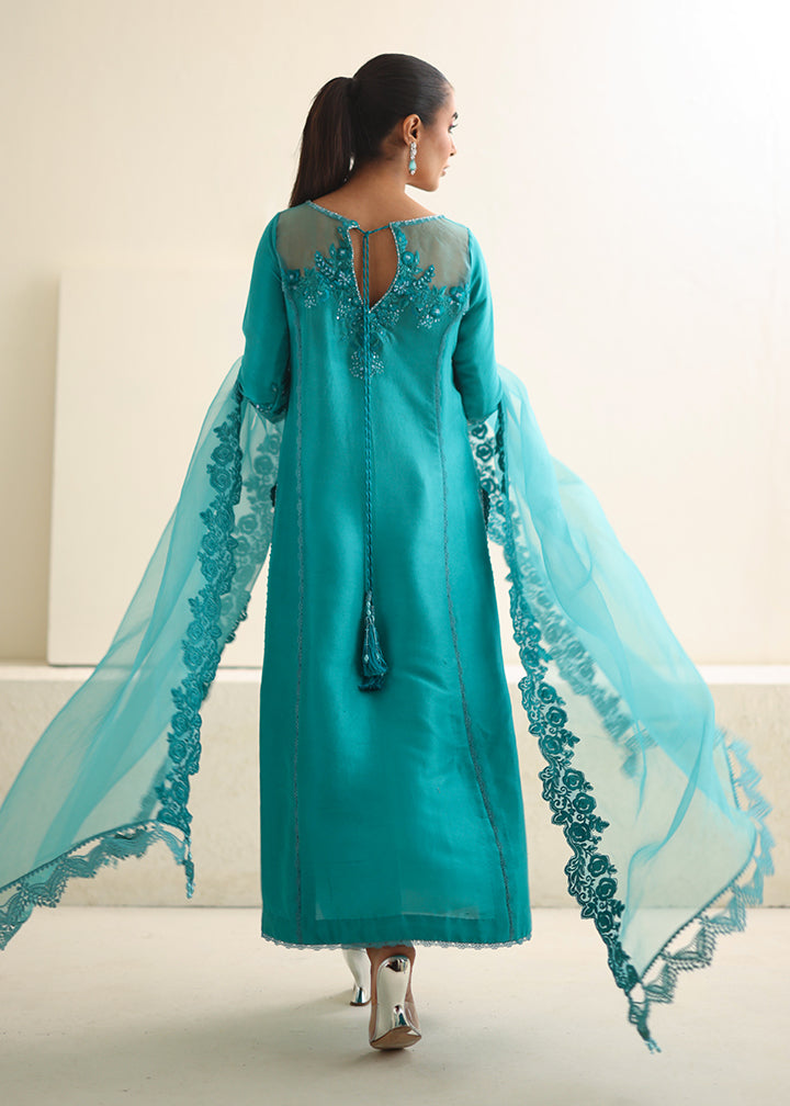 Umsha | Luxury Pret | CARIBBEAN TURQUOISE by Umsha - Designer Dress - Type: Ladies Clothes - Available at Libayah - 100% Original