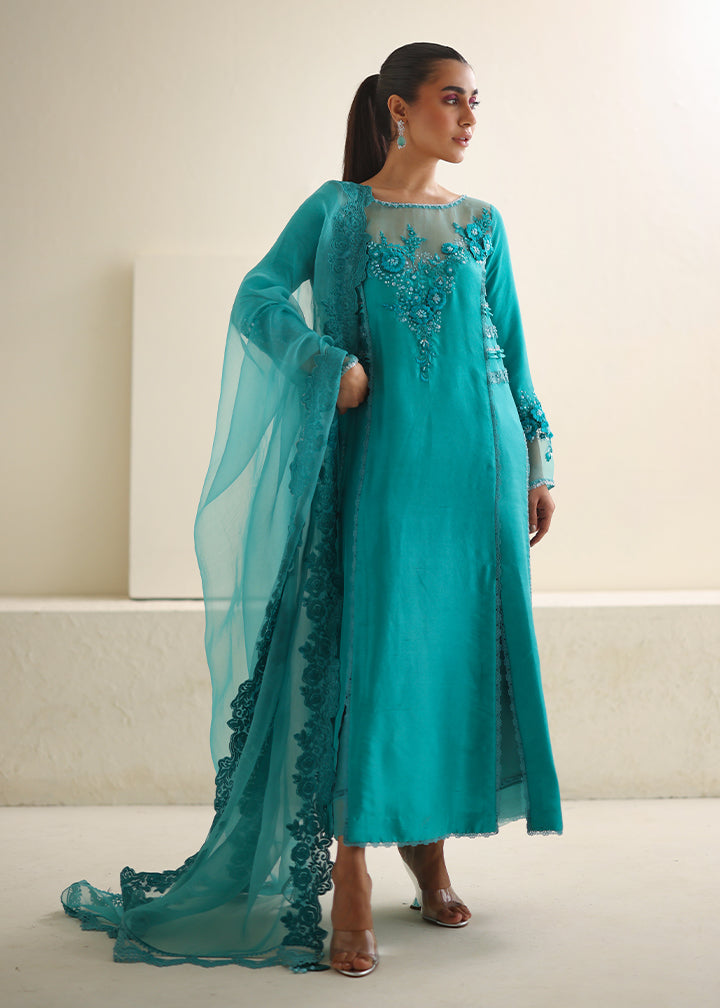 Umsha | Luxury Pret | CARIBBEAN TURQUOISE by Umsha - Designer Dress - Type: Ladies Clothes - Available at Libayah - 100% Original