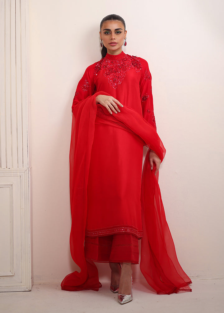 Umsha | Luxury Pret | RAVISIHING SCARLET by Umsha - Designer Dress - Type: Ladies Clothes - Available at Libayah - 100% Original