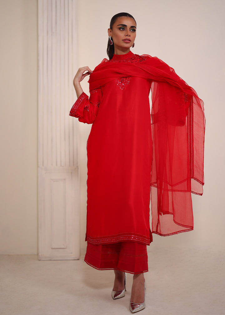 Umsha | Luxury Pret | RAVISIHING SCARLET by Umsha - Designer Dress - Type: Ladies Clothes - Available at Libayah - 100% Original