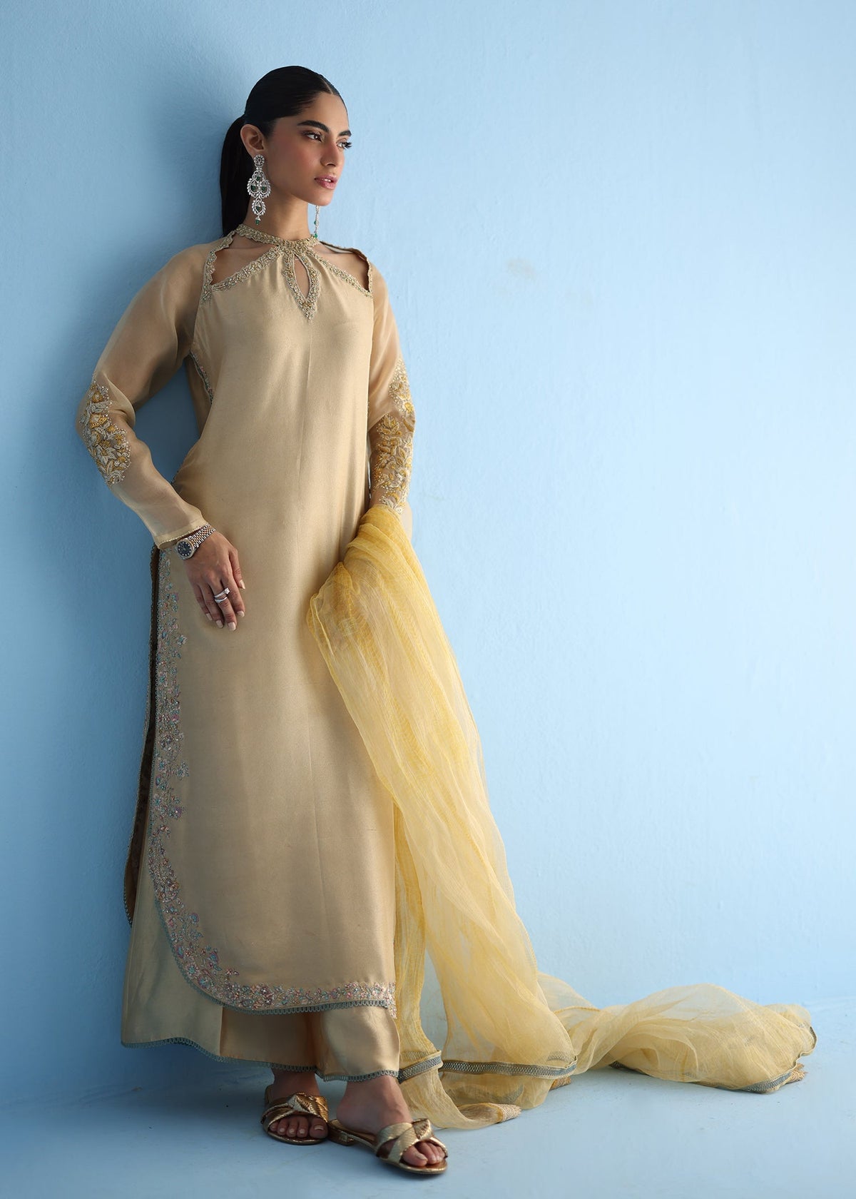 Umsha | Luxury Pret | SEA GOLD TREASURE by Umsha - Designer Dress - Type: Ladies Clothes - Available at Libayah - 100% Original