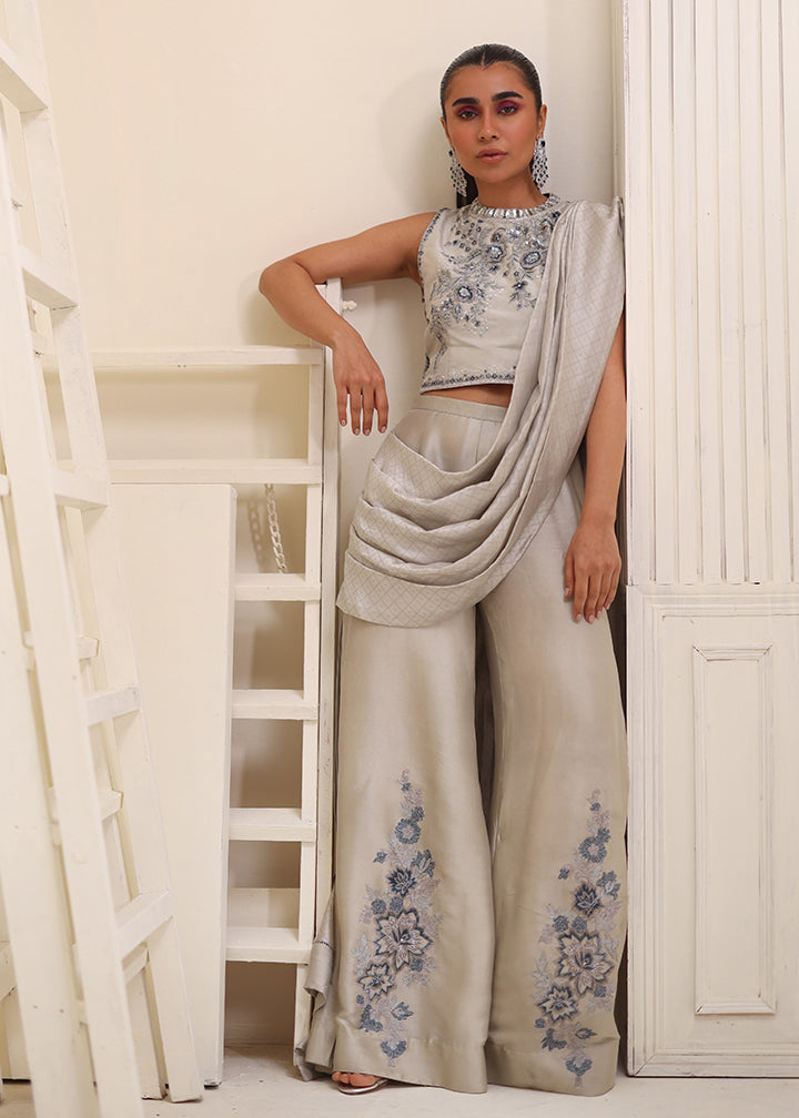 Umsha | Luxury Pret | GLEAMING GREY by Umsha - Designer Dress - Type: Ladies Clothes - Available at Libayah - 100% Original