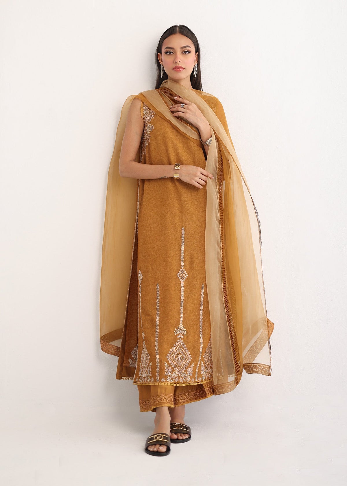 Umsha | Luxury Pret | MUSTARD CHARM by Umsha - Designer Dress - Type: Ladies Clothes - Available at Libayah - 100% Original