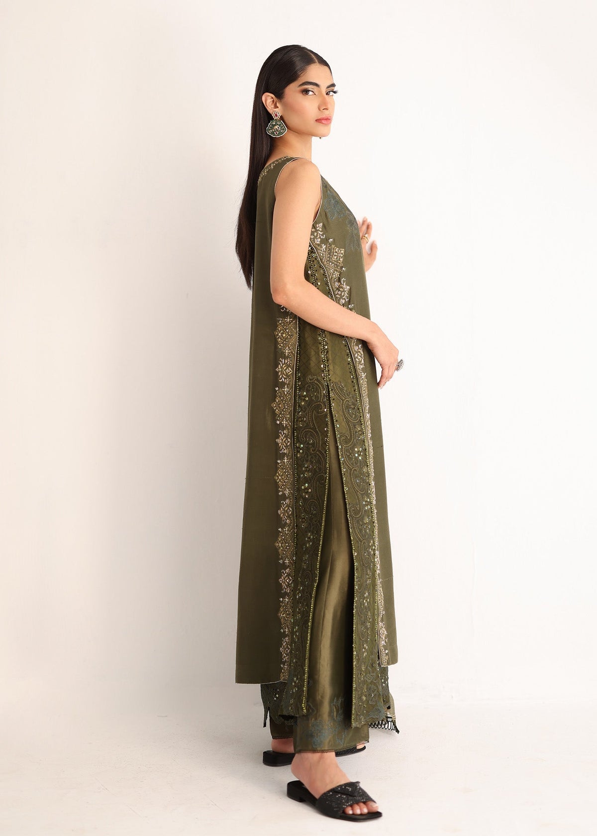 Umsha | Luxury Pret | ANTIQUE OLIVE by Umsha - Designer Dress - Type: Ladies Clothes - Available at Libayah - 100% Original