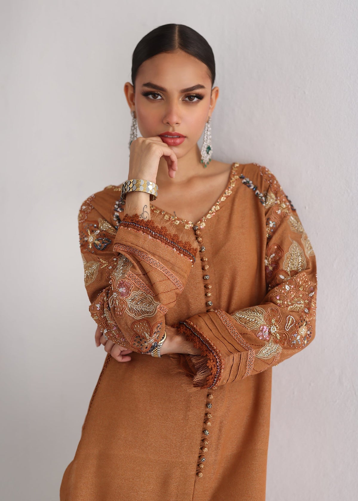 Umsha | Luxury Pret |RADIANT TAN by Umsha - Designer Dress - Type: Ladies Clothes - Available at Libayah - 100% Original