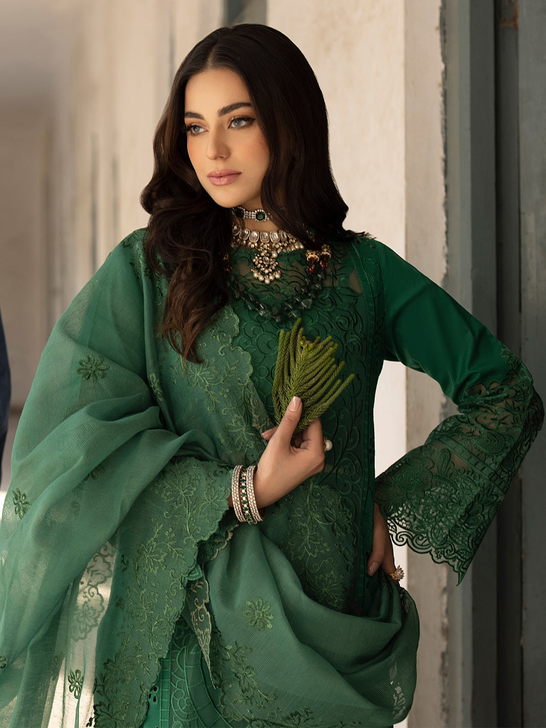 Mahnur | Mahrukh Luxury Lawn 24 | EMERALD by Mahnur - Designer Dress - Type: Ladies Clothes - Available at Libayah - 100% Original