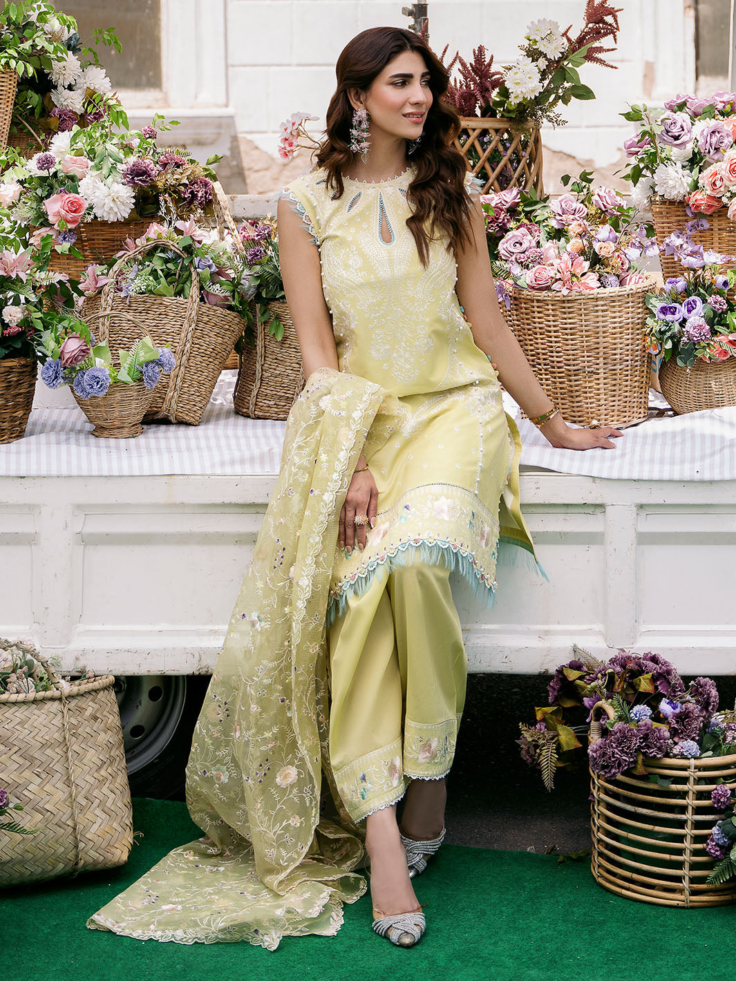 Bin Ilyas | Clara Embroidered Lawn 24 | 214 - B by Bin Ilyas - Designer Dress - Type: Ladies Clothes - Available at Libayah - 100% Original
