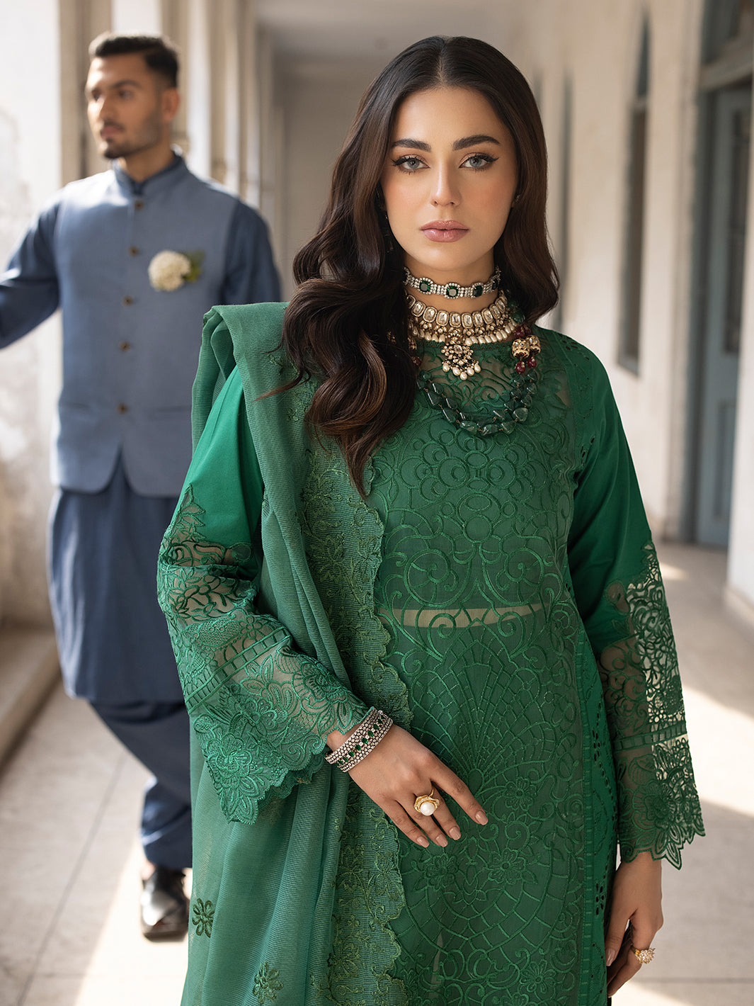 Mahnur | Mahrukh Luxury Lawn 24 | EMERALD by Mahnur - Designer Dress - Type: Ladies Clothes - Available at Libayah - 100% Original