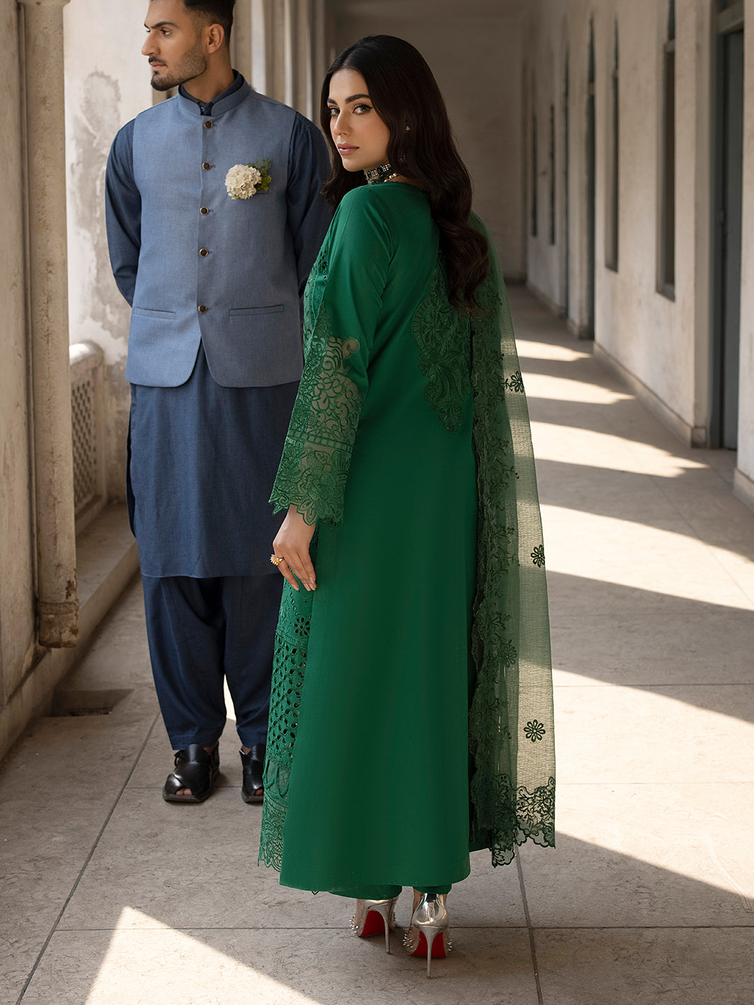 Mahnur | Mahrukh Luxury Lawn 24 | EMERALD by Mahnur - Designer Dress - Type: Ladies Clothes - Available at Libayah - 100% Original