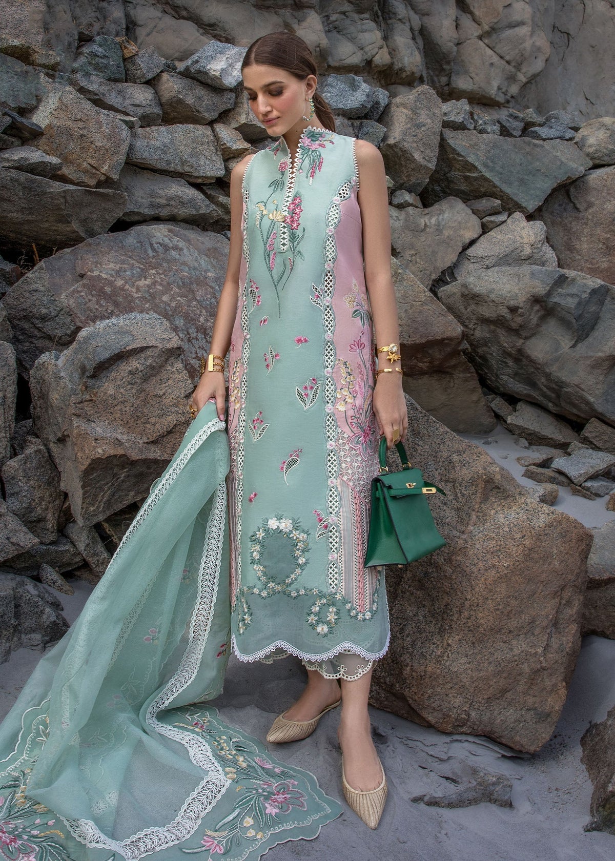 Crimson | Lawn 2024 | Sun Kissed - Sea Foam by Crimson - Designer Dress - Type: Ladies Clothes - Available at Libayah - 100% Original