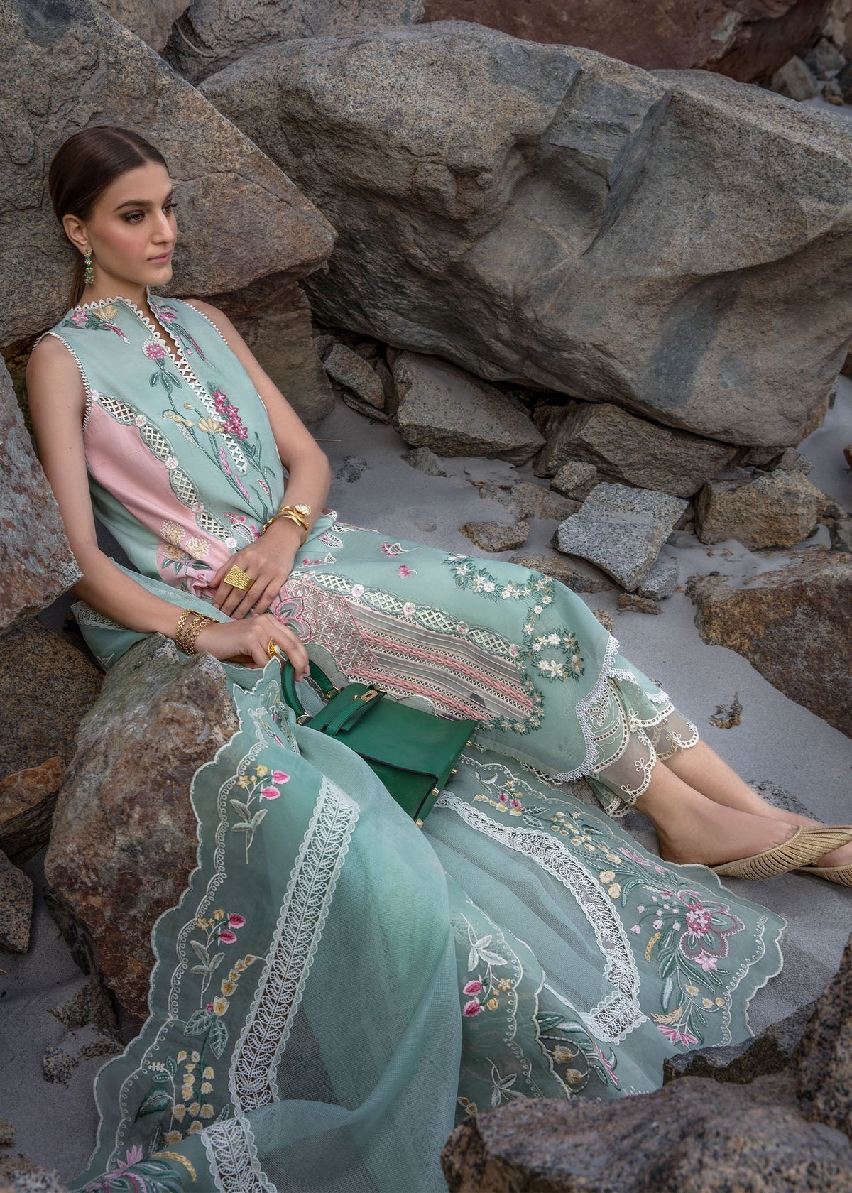 Crimson | Lawn 2024 | Sun Kissed - Sea Foam by Crimson - Designer Dress - Type: Ladies Clothes - Available at Libayah - 100% Original