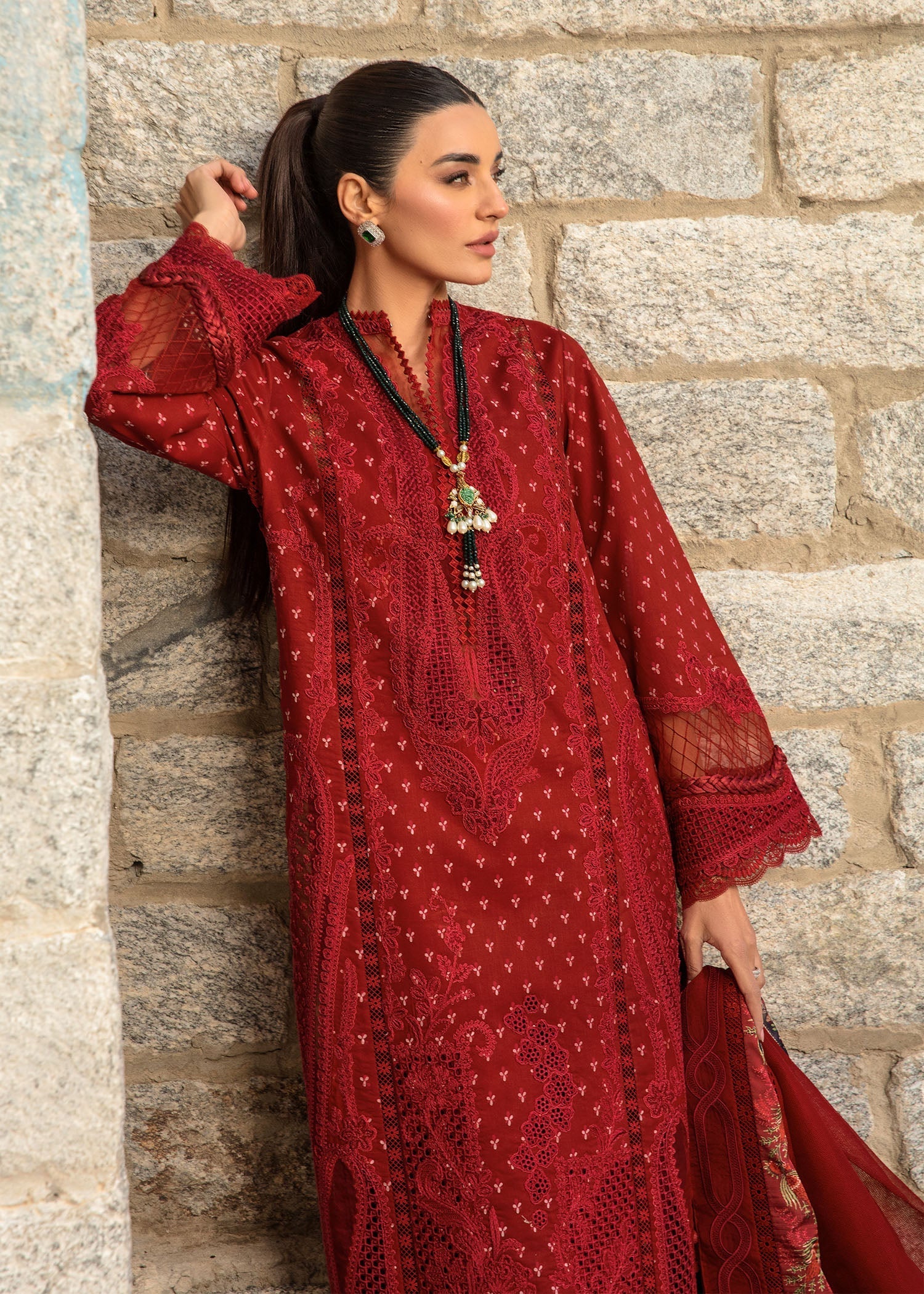 Crimson | Lawn 2024 | Dancing Paisleys - Ruby by Crimson - Designer Dress - Type: Ladies Clothes - Available at Libayah - 100% Original