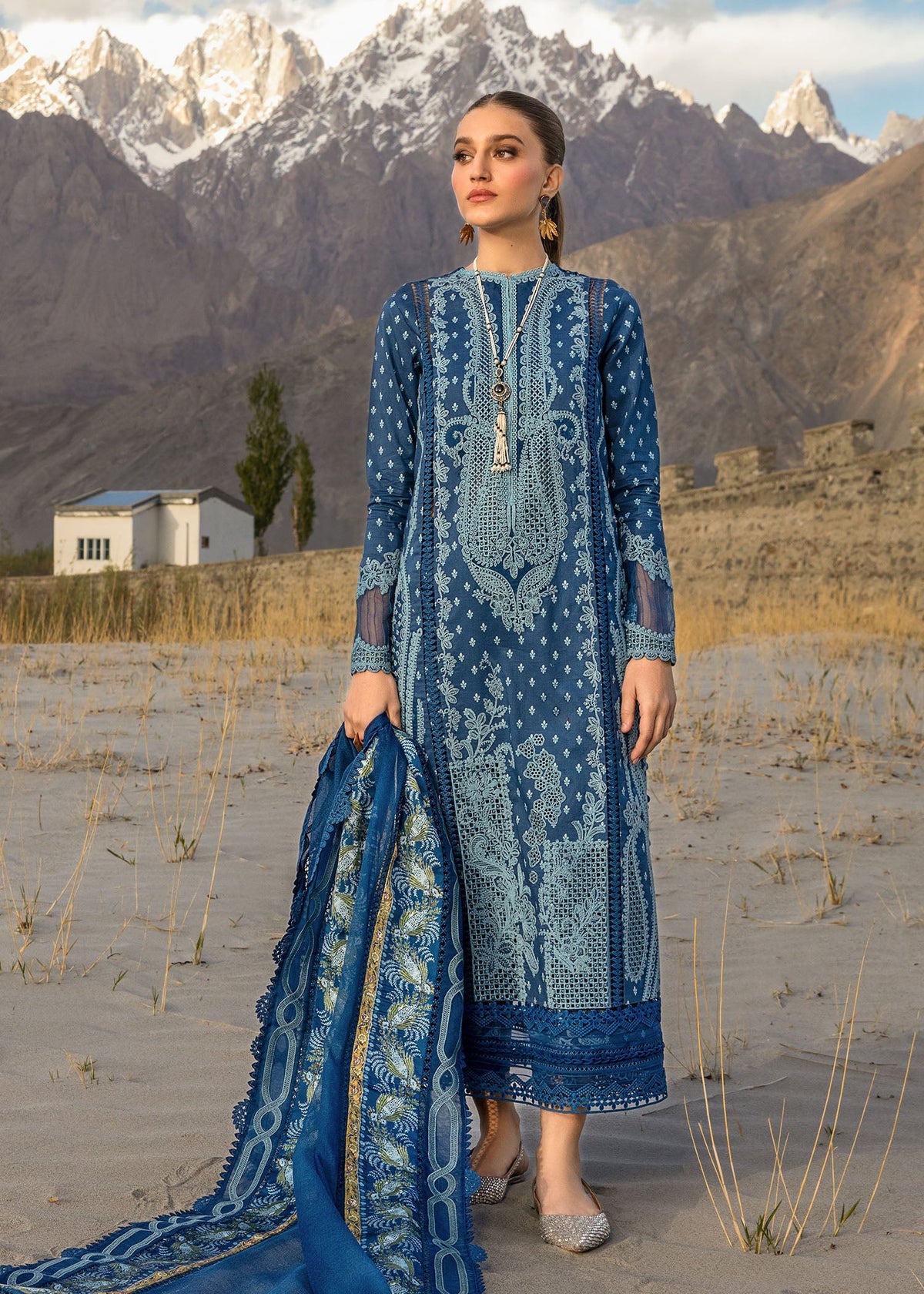 Crimson | Lawn 2024 | Dancing Paisleys - Cobalt by Crimson - Designer Dress - Type: Ladies Clothes - Available at Libayah - 100% Original