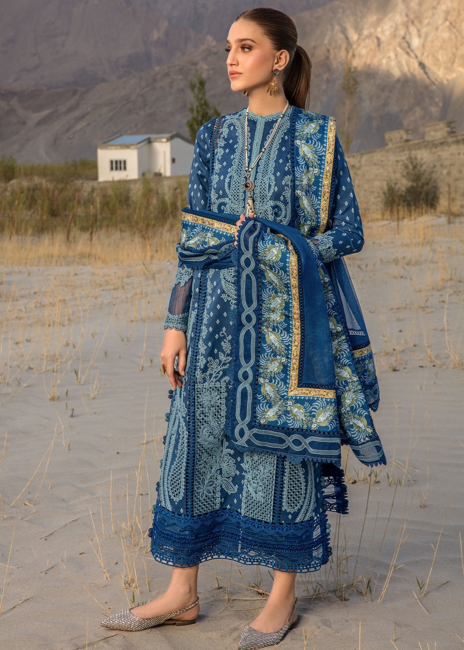 Crimson | Lawn 2024 | Dancing Paisleys - Cobalt by Crimson - Designer Dress - Type: Ladies Clothes - Available at Libayah - 100% Original