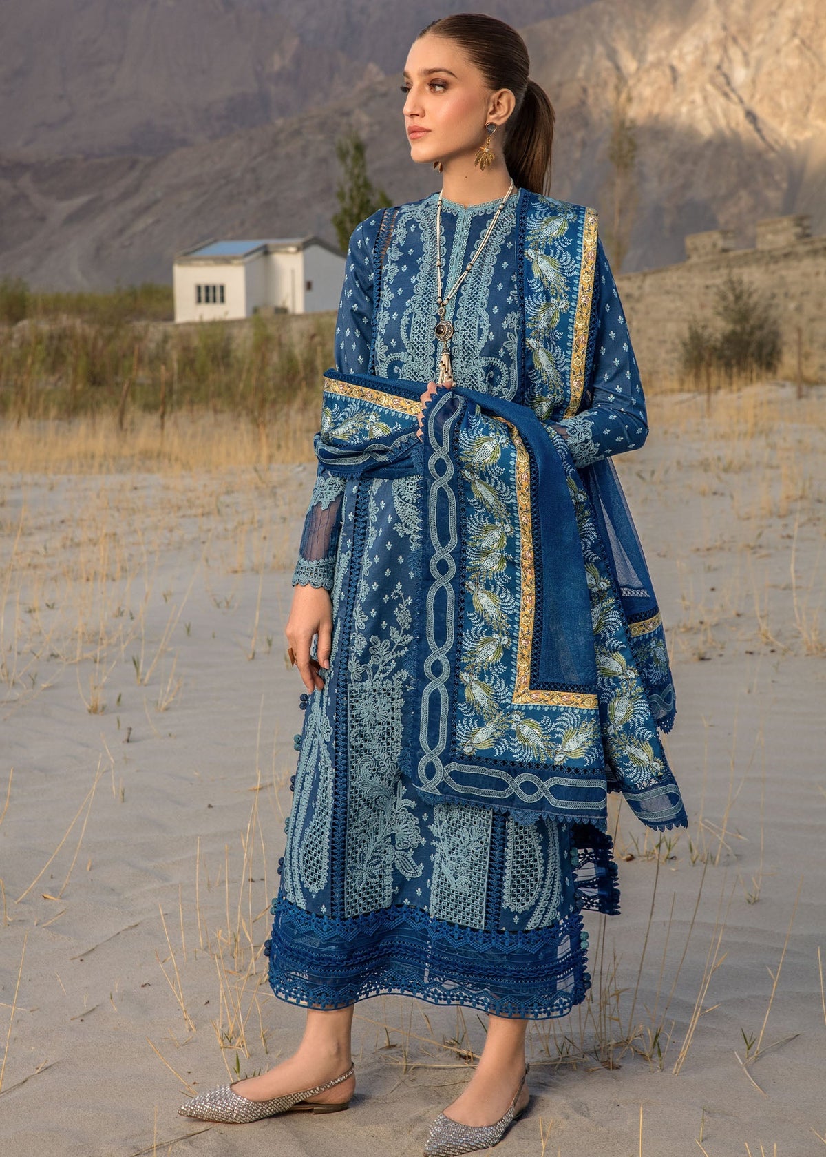 Crimson | Lawn 2024 | Dancing Paisleys - Cobalt by Crimson - Designer Dress - Type: Ladies Clothes - Available at Libayah - 100% Original