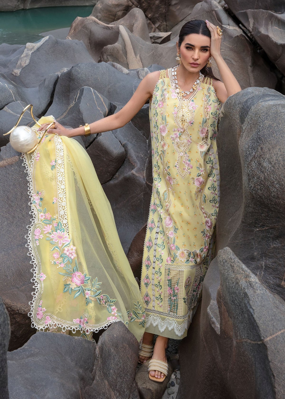Crimson | Lawn 2024 | Believe In Her - Topaz Yellow by Crimson - Designer Dress - Type: Ladies Clothes - Available at Libayah - 100% Original