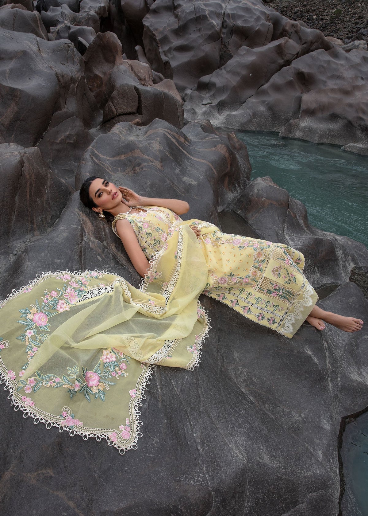 Crimson | Lawn 2024 | Believe In Her - Topaz Yellow by Crimson - Designer Dress - Type: Ladies Clothes - Available at Libayah - 100% Original