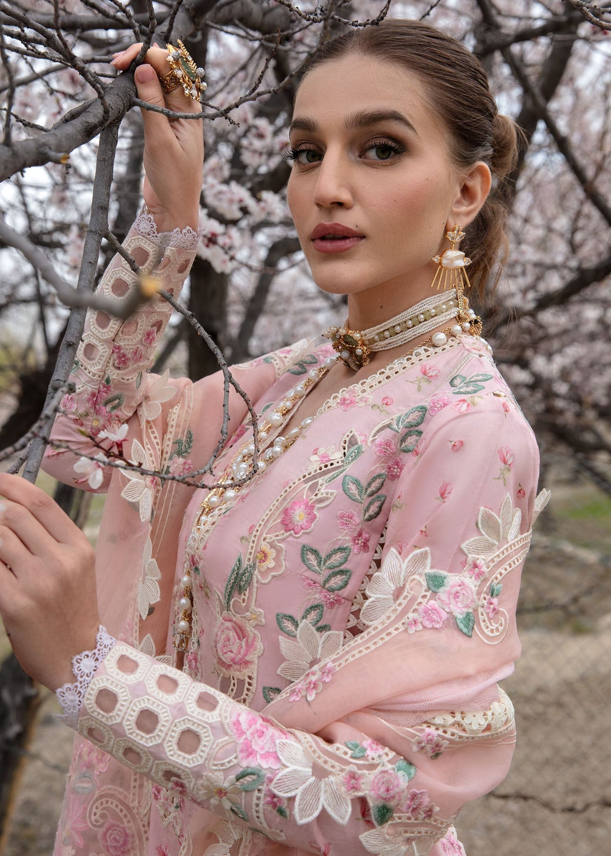 Crimson | Lawn 2024 | Believe In Her - Blush Pink by Crimson - Designer Dress - Type: Ladies Clothes - Available at Libayah - 100% Original