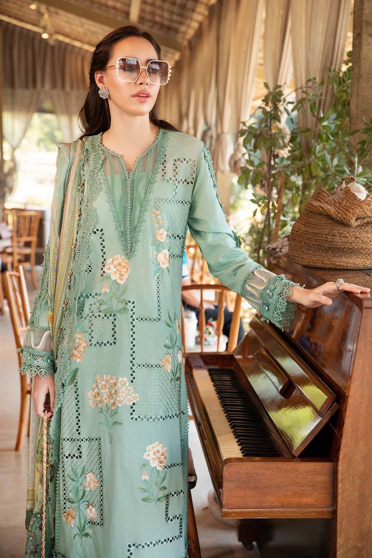 Maria B | M Prints 25 | MPT-2501-B by Maria B - Designer Dress - Type: Ladies Clothes - Available at Libayah - 100% Original