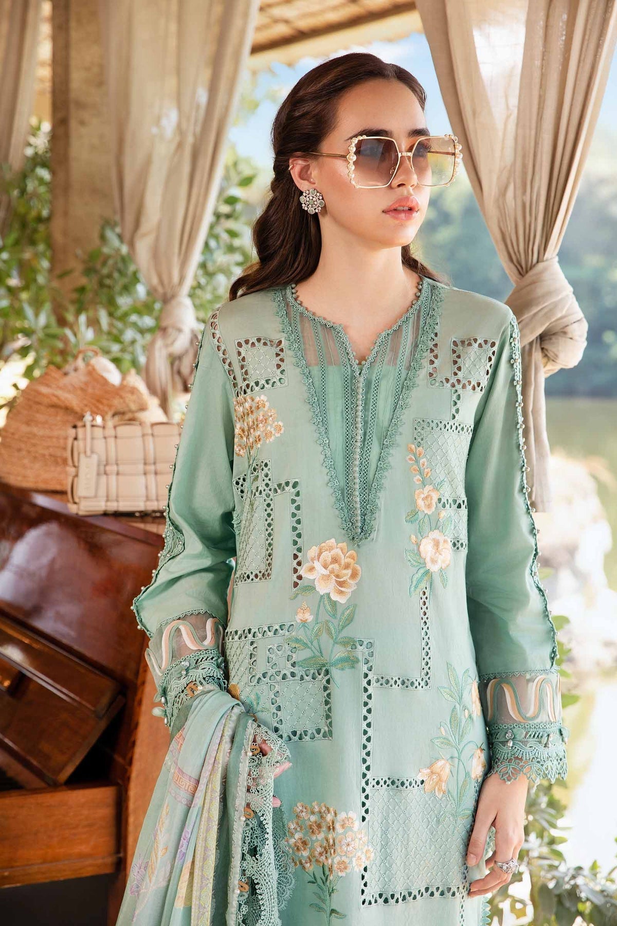 Maria B | M Prints 25 | MPT-2501-B by Maria B - Designer Dress - Type: Ladies Clothes - Available at Libayah - 100% Original