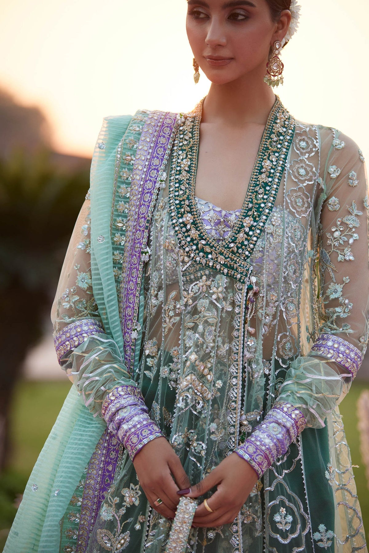 Zaha | Gossamer 25 | ZARQAH-E-PISTACHIO (ZC25-03) by Zaha - Designer Dress  - Type : Ladies Clothes - Available at Libayah - 100% Original 