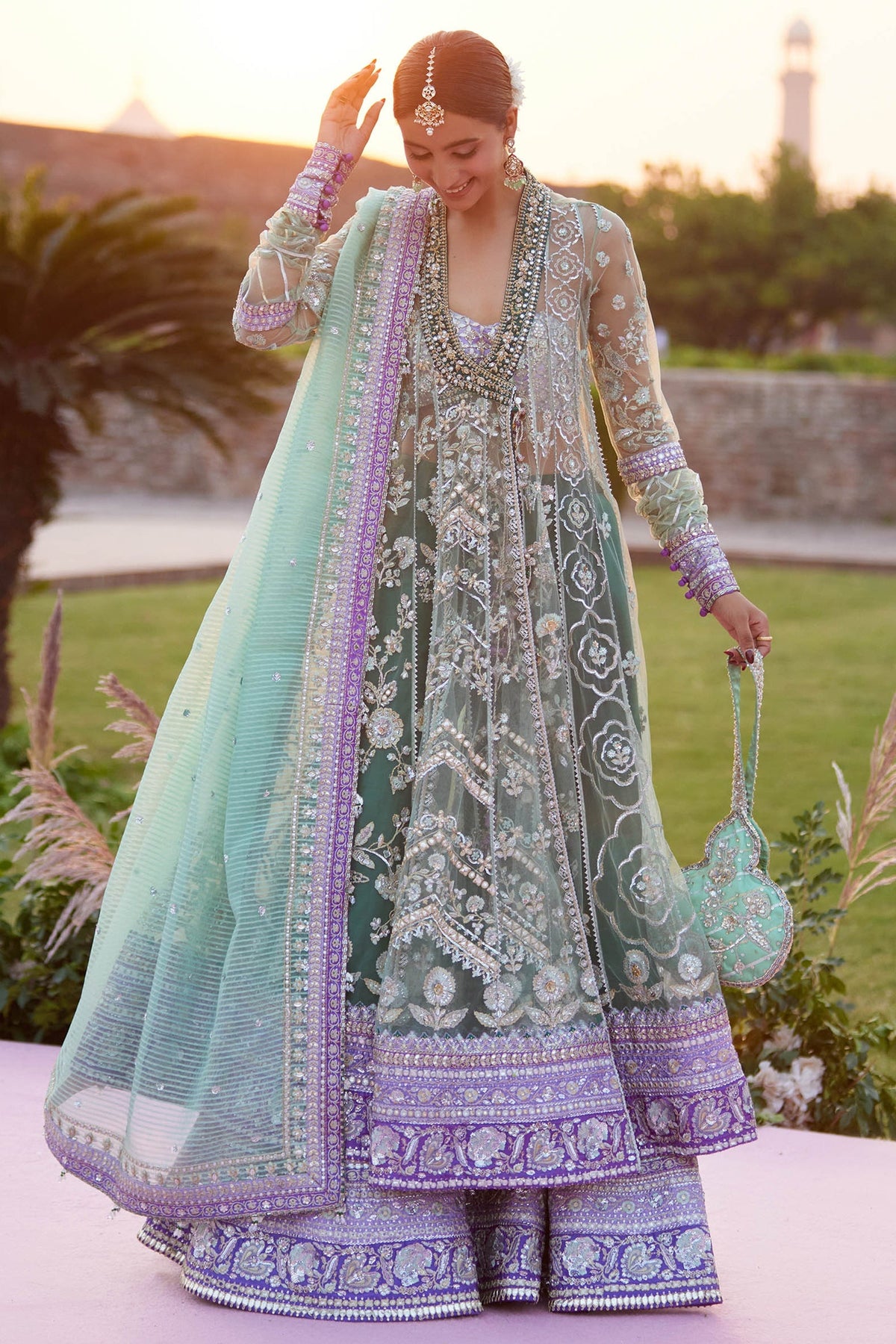 Zaha | Gossamer 25 | ZARQAH-E-PISTACHIO (ZC25-03) by Zaha - Designer Dress  - Type : Ladies Clothes - Available at Libayah - 100% Original 