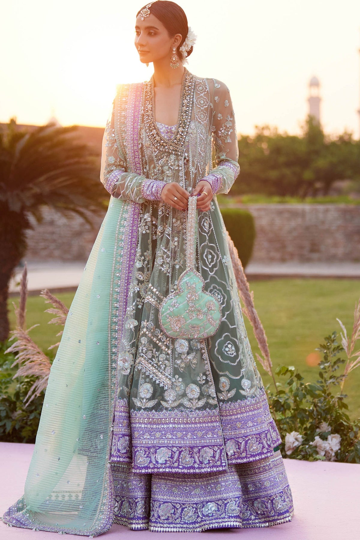 Zaha | Gossamer 25 | ZARQAH-E-PISTACHIO (ZC25-03) by Zaha - Designer Dress  - Type : Ladies Clothes - Available at Libayah - 100% Original 