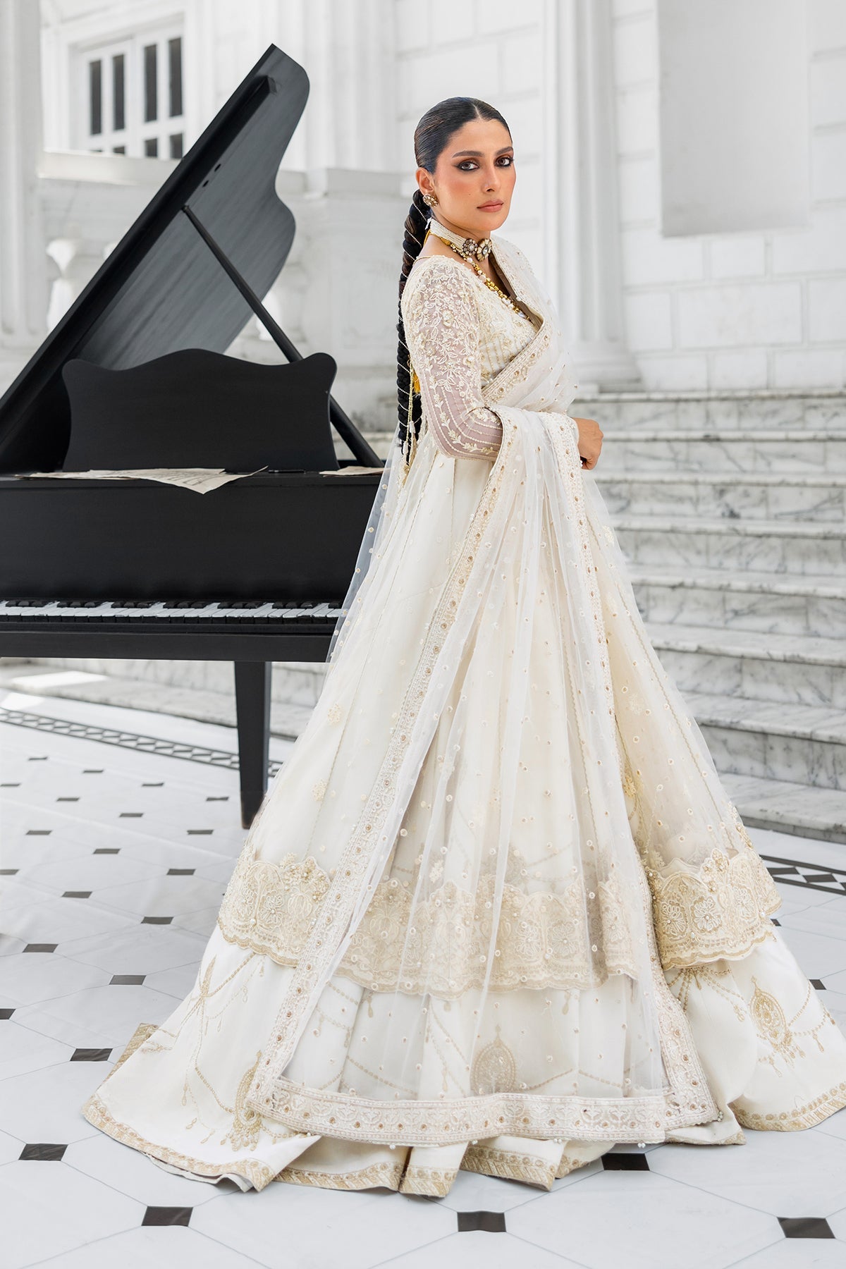 Erum Khan | Jahan Wedding 25 | Snow Pearl by Erum Khan - Designer Dress  - Type : Ladies Clothes - Available at Libayah - 100% Original 