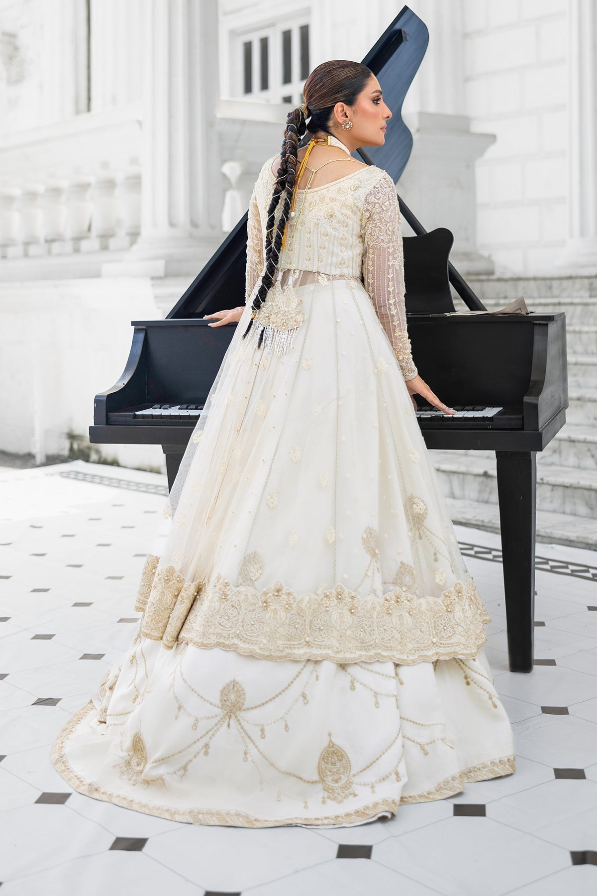Erum Khan | Jahan Wedding 25 | Snow Pearl by Erum Khan - Designer Dress  - Type : Ladies Clothes - Available at Libayah - 100% Original 