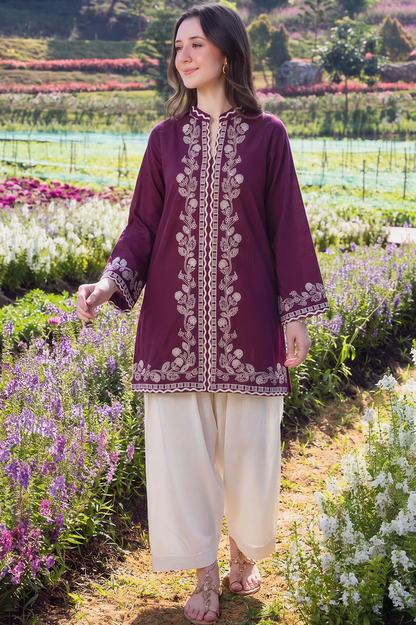 Saad Shaikh | Ease Fall Edit 26 | Prune by Saad Shaikh - Designer Dress  - Type : Ladies Clothes - Available at Libayah - 100% Original 