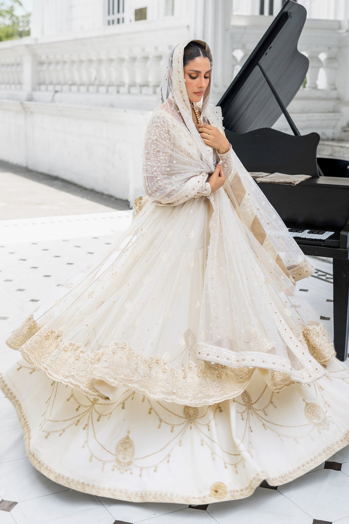 Erum Khan | Jahan Wedding 25 | Snow Pearl by Erum Khan - Designer Dress  - Type : Ladies Clothes - Available at Libayah - 100% Original 