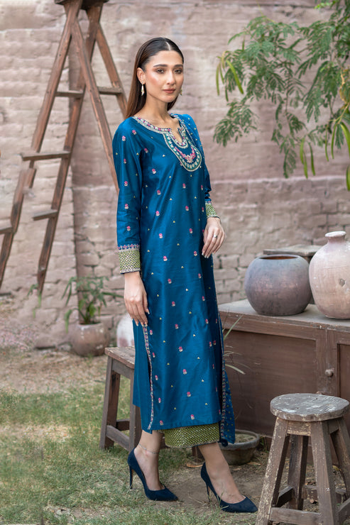 Kross Kulture | Luxury Baharaneh | Sumara (Teal) KLX-00921 by Kross Kulture - Designer Dress - Type: Ladies Clothes - Available at Libayah - 100% Original