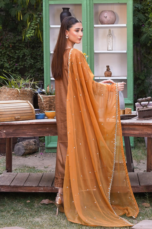 Kross Kulture | Luxury Baharaneh | Baharaneh (Rust) KLX-00681 by Kross Kulture - Designer Dress - Type: Ladies Clothes - Available at Libayah - 100% Original