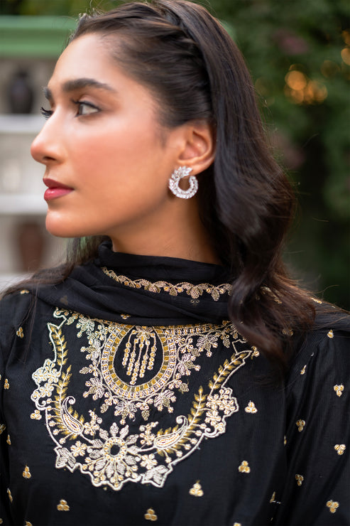 Kross Kulture | Luxury Baharaneh | Baharaneh (Black) KLX-00929 by Kross Kulture - Designer Dress - Type: Ladies Clothes - Available at Libayah - 100% Original