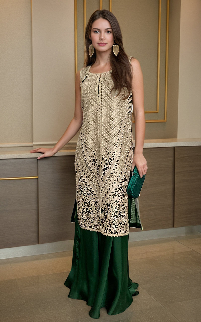 Threads and Motifs | Formal Dresses 25 | Embroidered Jacket With Skirt by Threads and Motifs - Designer Dress  - Type : Ladies Clothes - Available at Libayah - 100% Original 