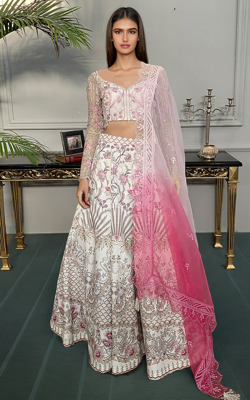 Threads and Motifs | Formal Dresses 25 | Embroidered Blouse With Printed Lehenga And Dupatta by Threads and Motifs - Designer Dress  - Type : Ladies Clothes - Available at Libayah - 100% Original 