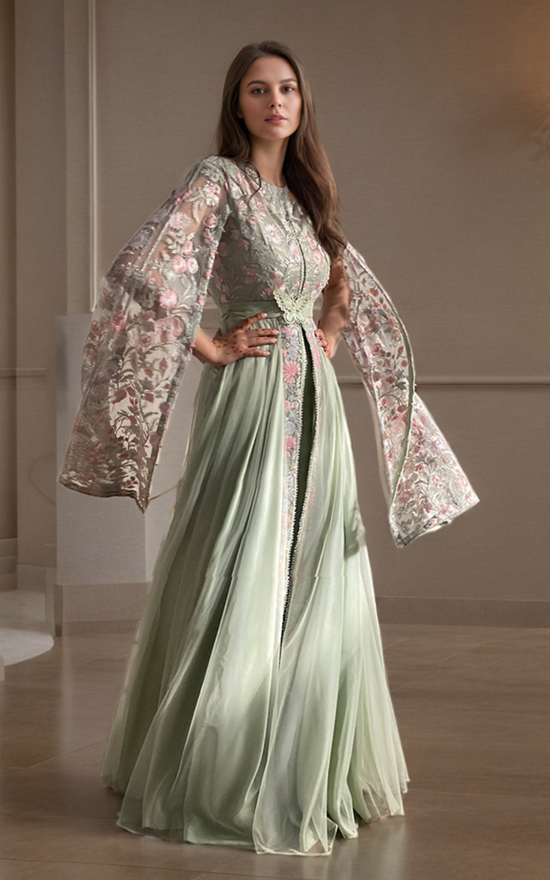 Threads and Motifs | Formal Dresses 25 | Organza Embroidered Maxi by Threads and Motifs - Designer Dress  - Type : Ladies Clothes - Available at Libayah - 100% Original 