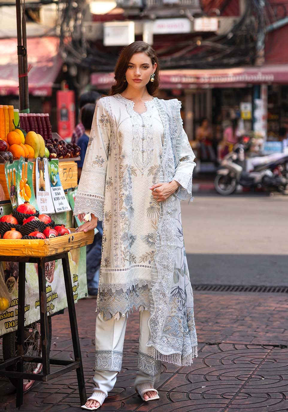 Zarqash | Luxury Lawn 25 | ZQLU 003 ANNE by Zarqash - Designer Dress - Type: Ladies Clothes - Available at Libayah - 100% Original