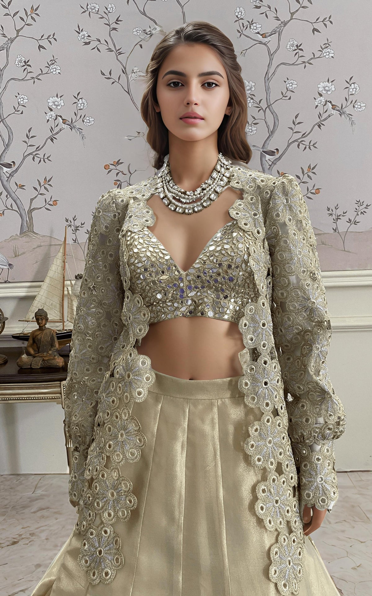 Threads and Motifs | Formal Dresses 25 | EMBRIODERED JACKET WITH BLOUSE AND SKIRT by Threads and Motifs - Designer Dress  - Type : Ladies Clothes - Available at Libayah - 100% Original 