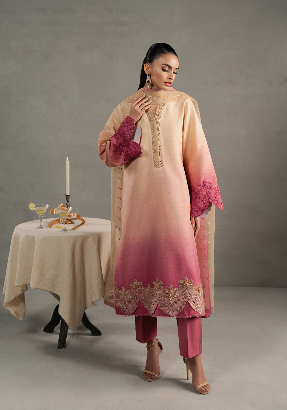 Zarqash | Silk Edit | ZQS 002 Rosèa by Zarqash - Designer Dress - Type: Ladies Clothes - Available at Libayah - 100% Original