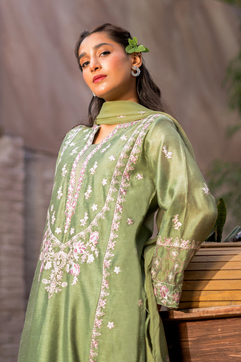 Kross Kulture | Luxury Baharaneh | MINTY GLAZE KLX-00736 by Kross Kulture - Designer Dress - Type: Ladies Clothes - Available at Libayah - 100% Original