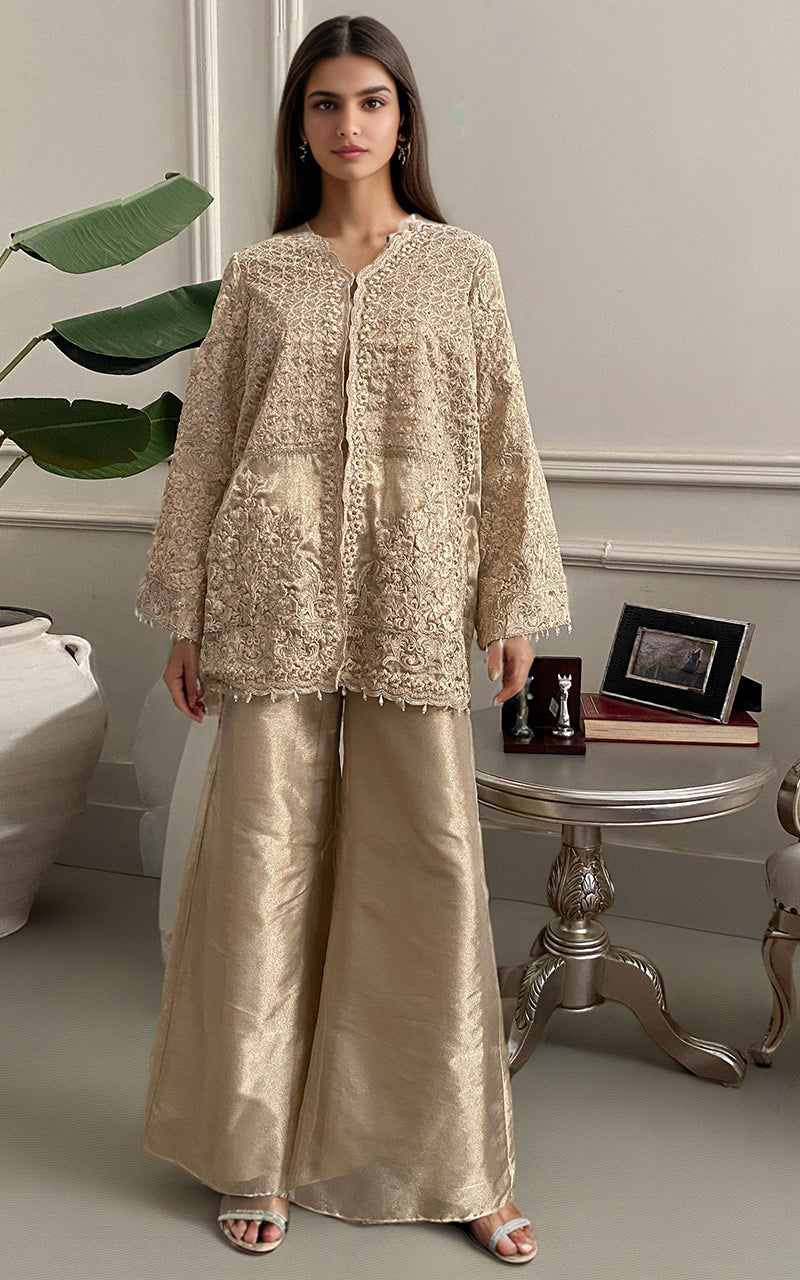 Threads and Motifs | Formal Dresses 25 | Embroidered Jacket With Trouser by Threads and Motifs - Designer Dress  - Type : Ladies Clothes - Available at Libayah - 100% Original 