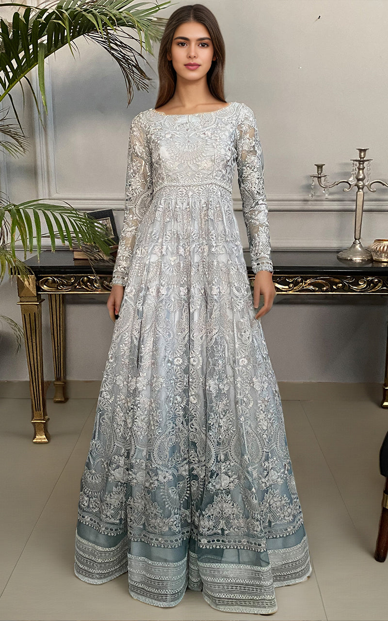 Threads and Motifs | Formal Dresses 25 | Net Embroidered Maxi by Threads and Motifs - Designer Dress  - Type : Ladies Clothes - Available at Libayah - 100% Original 